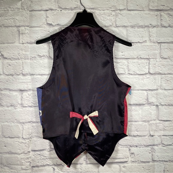 Vintage 111 Main Patriotic Stars & Stripes American Flag Vest Size S/M - Picture 8 of 10